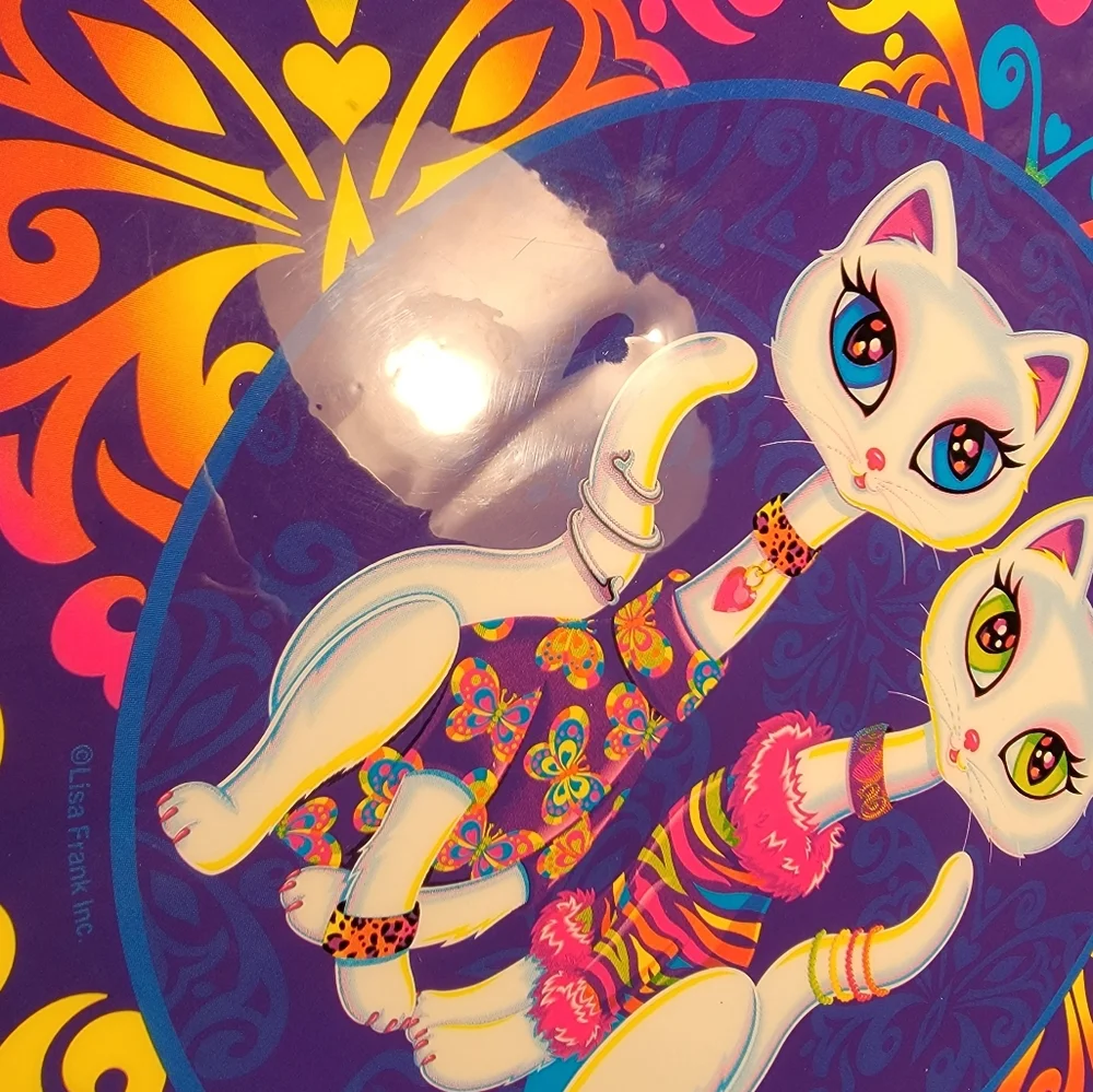 Vintage Y2K Lisa Frank Siamese Cats Roxi & Rollie Zipper 3 Ring Binder, Folders